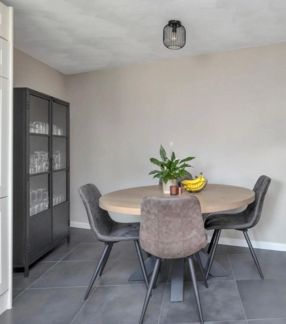 Ronde eettafel | 140 cm | genoest eiken blad | metalen poot, Huis en Inrichting, Tafels | Eettafels, Ophalen, 100 tot 150 cm, Zo goed als nieuw
