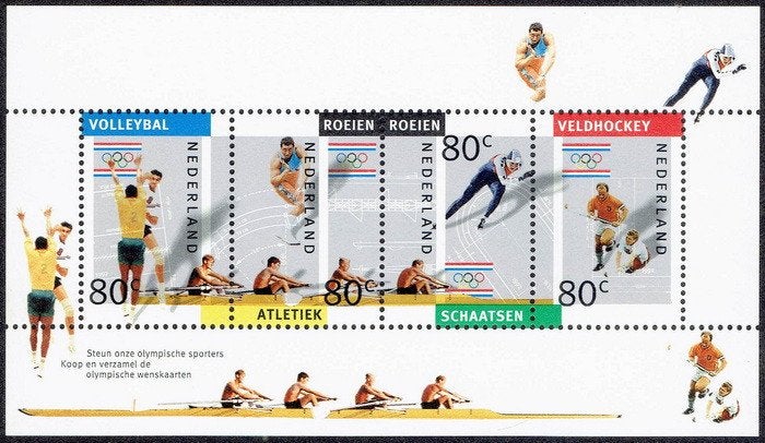 Nederland 1992, Olympische Spelen, blok., Postzegels en Munten, Verzenden, Na 1940, Postfris