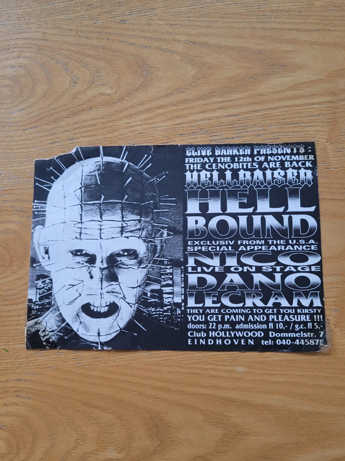 Hellraiser flyer ( hardcore gabber thunderdome ), Ophalen of Verzenden