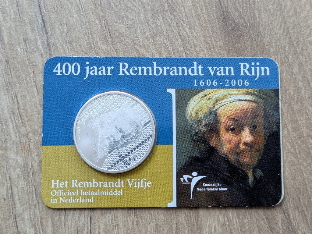 Het Rembrandt Vijfje, Postzegels en Munten, Munten | Nederland, Ophalen, Koningin Beatrix, Zilver, Euro's