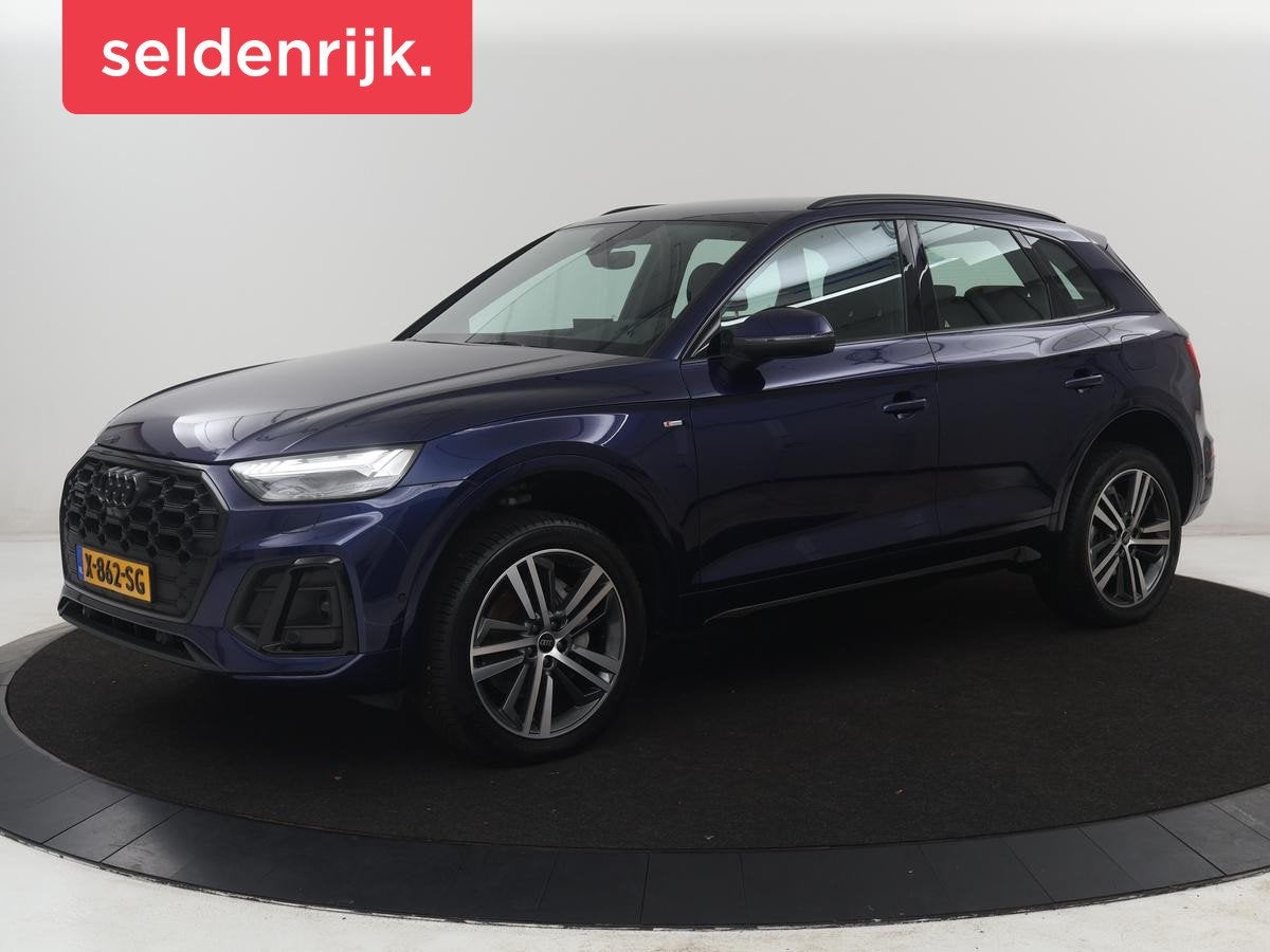 Audi Q5 50 TFSI e S edition | SOH 83,1% | Half leder | Stoel, Auto's, Automaat, Gebruikt, 4 cilinders, Blauw