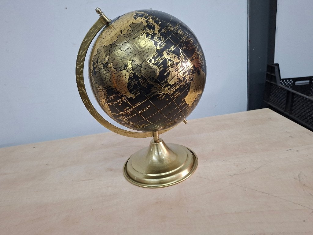 zeer nette messing kleurige grote wereldbol, Ophalen of Verzenden, Zo goed als nieuw