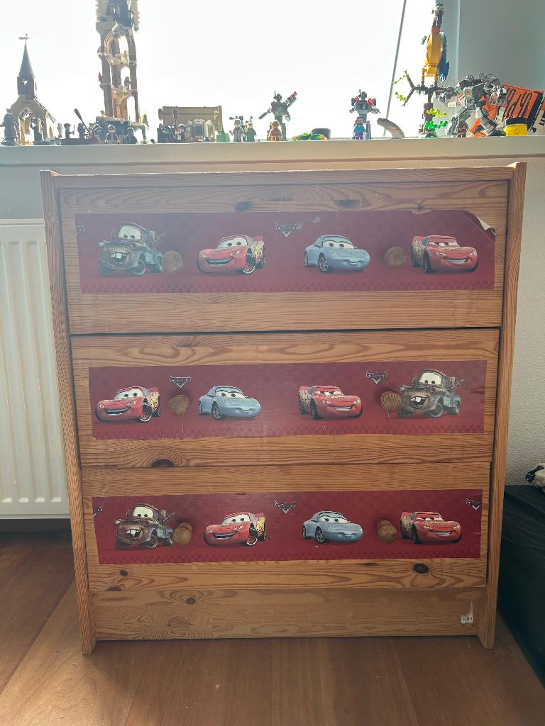 Ladekast hout van cars, Ophalen, Gebruikt, 50 tot 100 cm, 3 of 4 laden