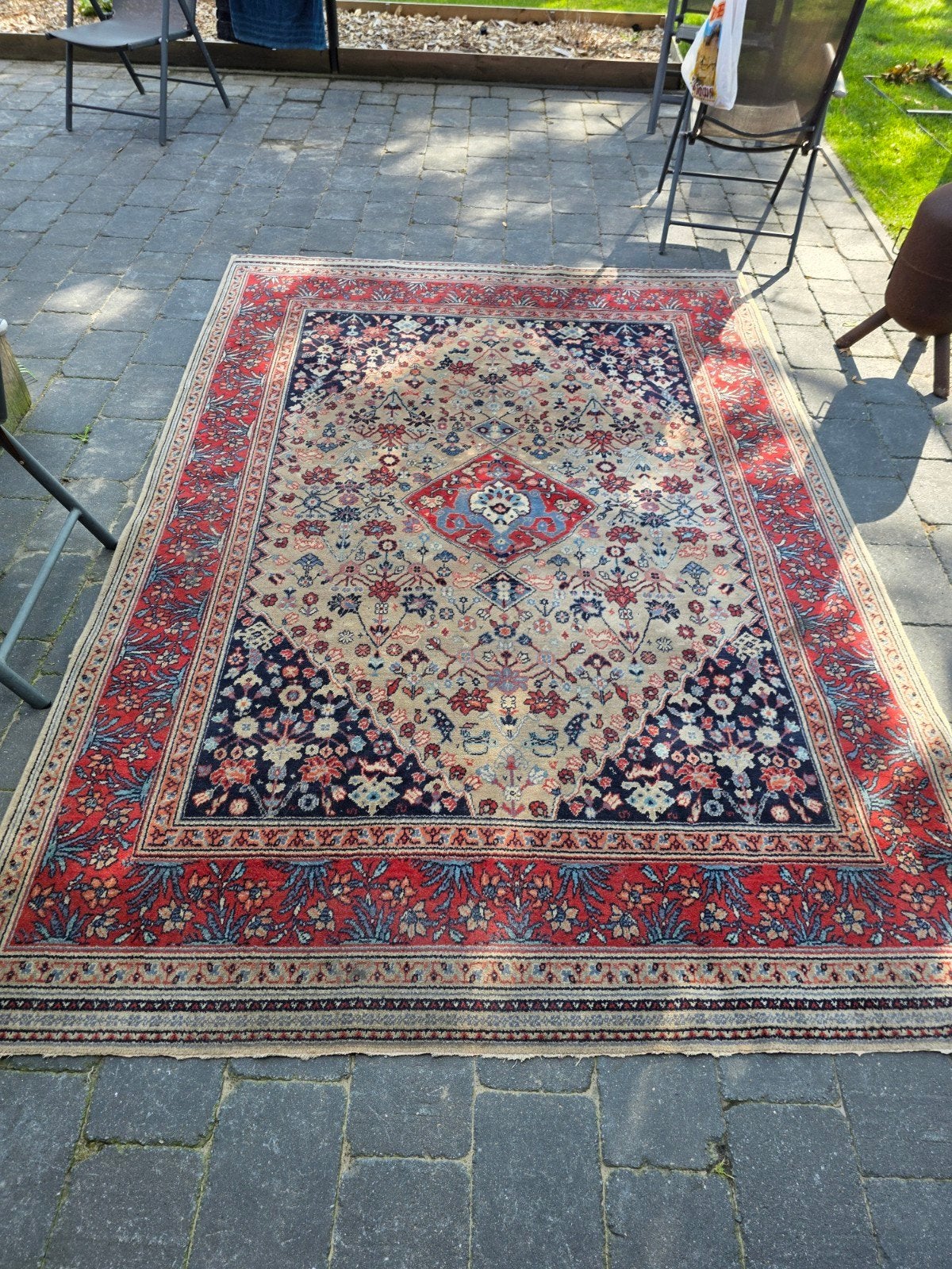 Prachtig Perzisch Tapijt - Klassiek Design, Huis en Inrichting, Ophalen, Gebruikt, Crème, 150 tot 200 cm