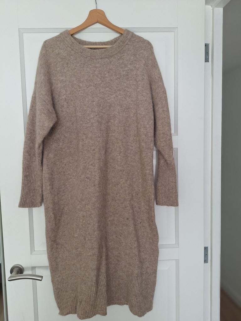 Selected Femme wollen jurk XL beige, Beige, Ophalen of Verzenden, Knielengte, Gedragen