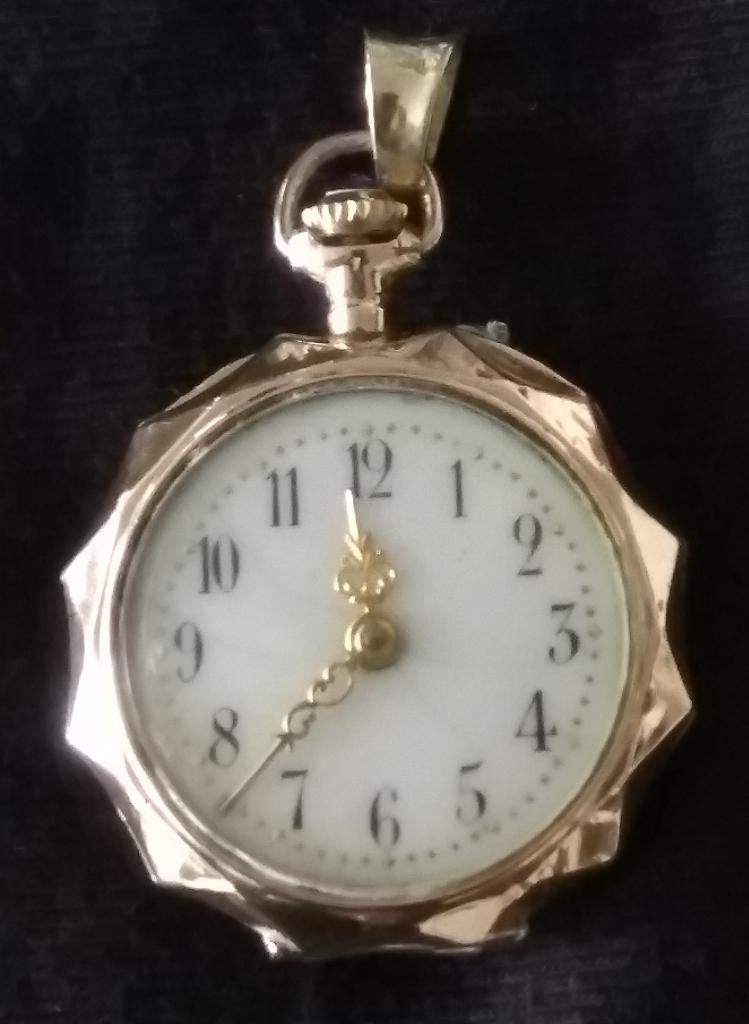 Gouden hanghorloge ø 28 mm, Overige merken, Zakhorloge, Gebruikt, Ophalen of Verzenden