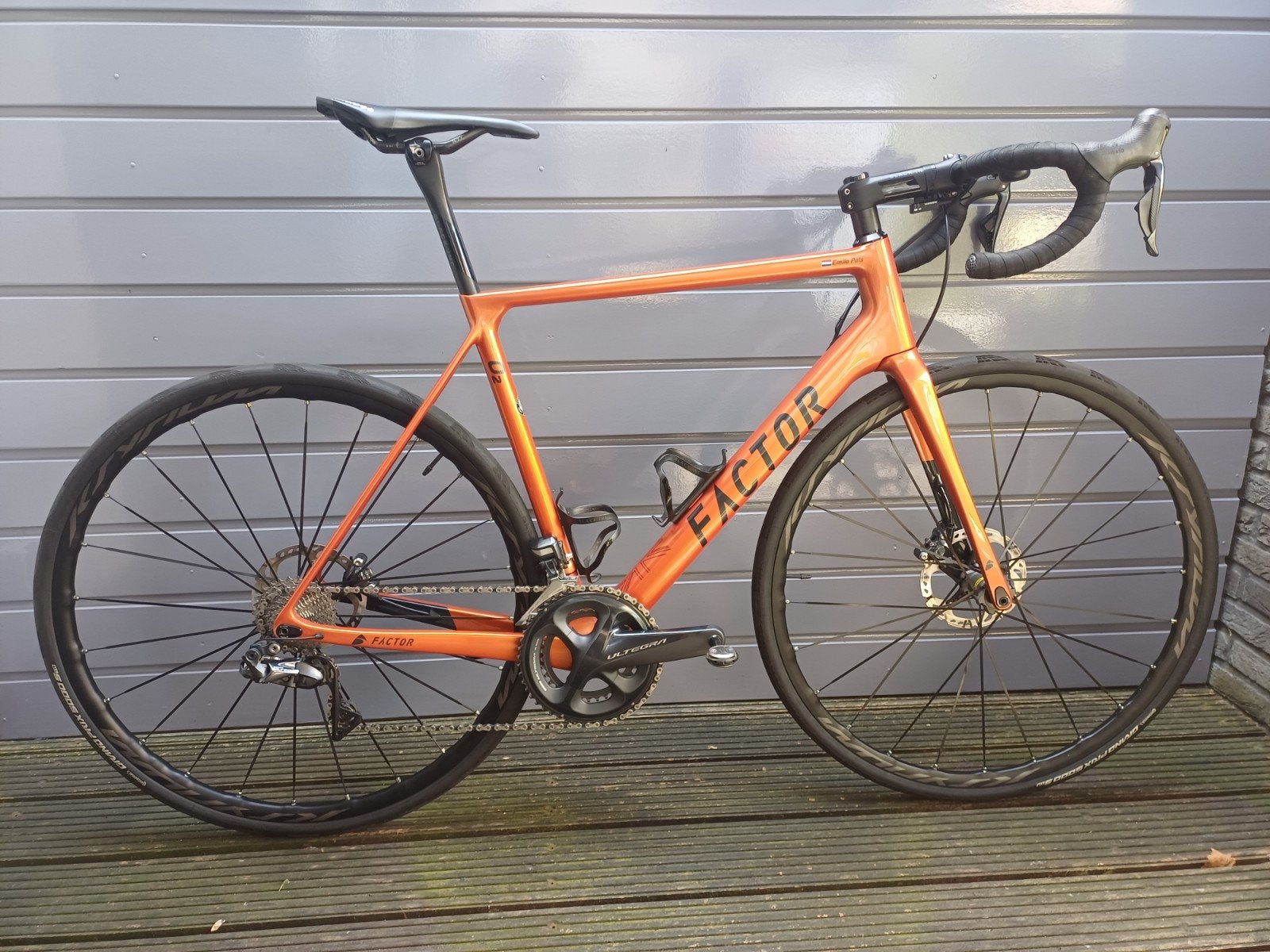Factor O2 racefiets met Ultegra Di2 en schijfremmen, Carbon, Zo goed als nieuw, Meer dan 20 versnellingen, 53 tot 57 cm