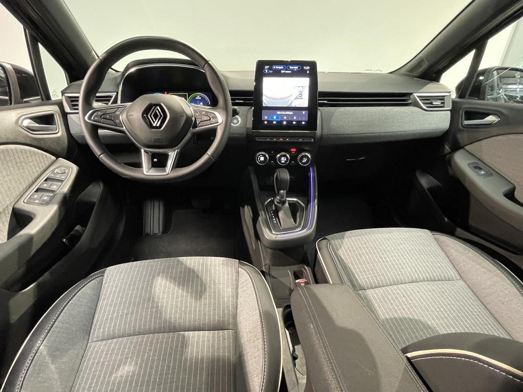Renault Clio 1.6 E-Tech Full Hybrid 145 techno | 360° Camer, Auto's, Gebruikt, Met garantie (alle), Leder en Stof, Zwart