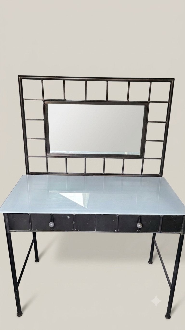Tafel meubel met spiegel voor buiten met lades, Ophalen of Verzenden, Zo goed als nieuw, 50 tot 100 cm, Minder dan 100 cm
