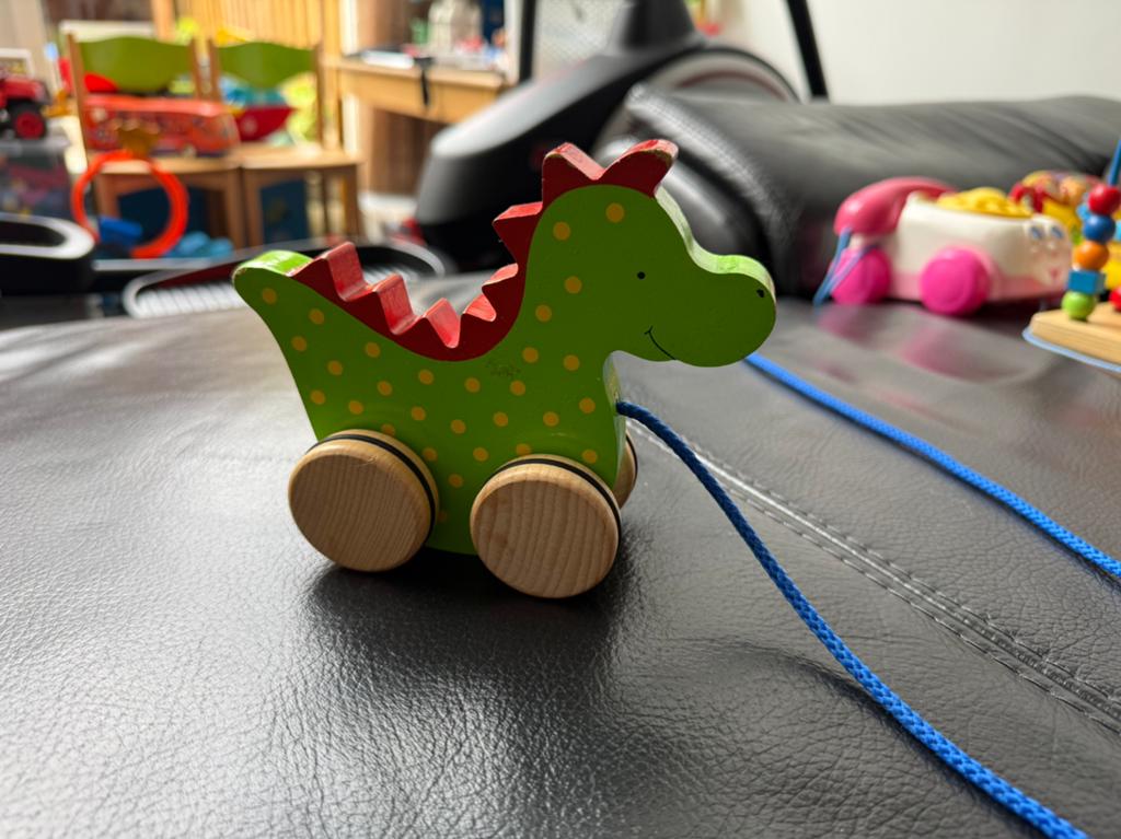 Houten trekdraakje voor kleine kinderen, Ophalen, Gebruikt, Duw- of Trekspeelgoed