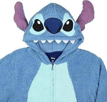 Blauw Stitch Onesie Hooded pyjama's (XL), Ophalen of Verzenden, Zo goed als nieuw, Maat 56/58 (XL), Blauw