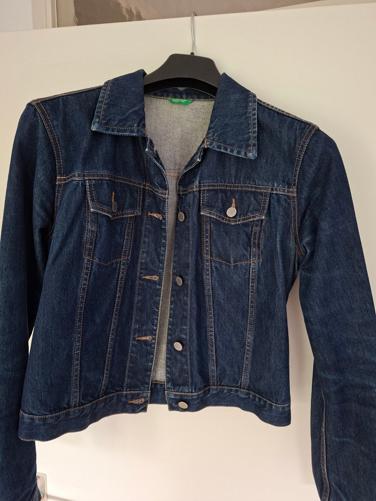 Benetton spijkerjasje maat L, Blauw, Maat 42/44 (L), Ophalen of Verzenden, Zo goed als nieuw