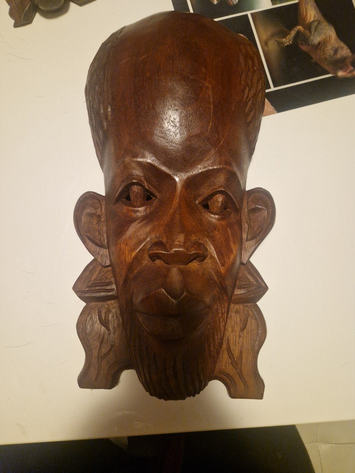 hoofd, Ophalen of Verzenden, Hout, Wanddecoratie, Bruin