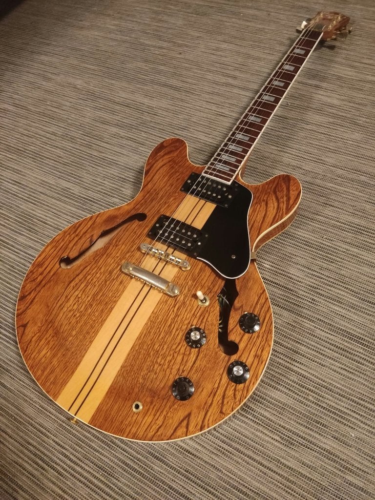 Zeldzame vintage Suzuki Semi-Hollow jaren ’70 – ES-335 style, Ophalen, Zo goed als nieuw, Hollow body, Overige merken