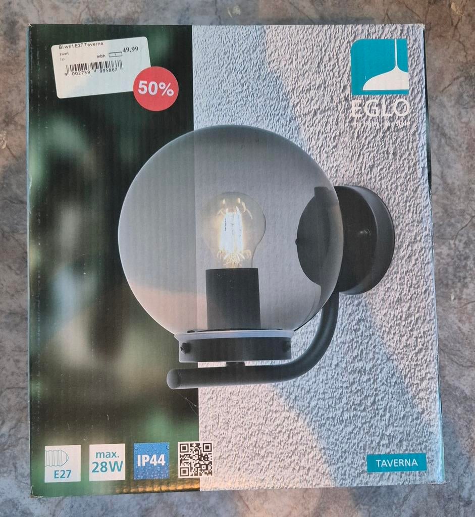EGLO Taverna Buitenlamp - Nieuw in doos, Overige materialen, Minder dan 50 watt, Wandlamp, Nieuw