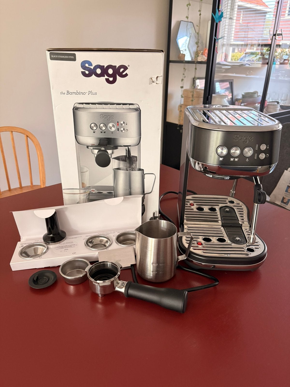 Sage Bambino Plus espressoapparaat, Witgoed en Apparatuur, Koffiezetapparaten, Ophalen, Gebruikt, Espresso apparaat, Gemalen koffie