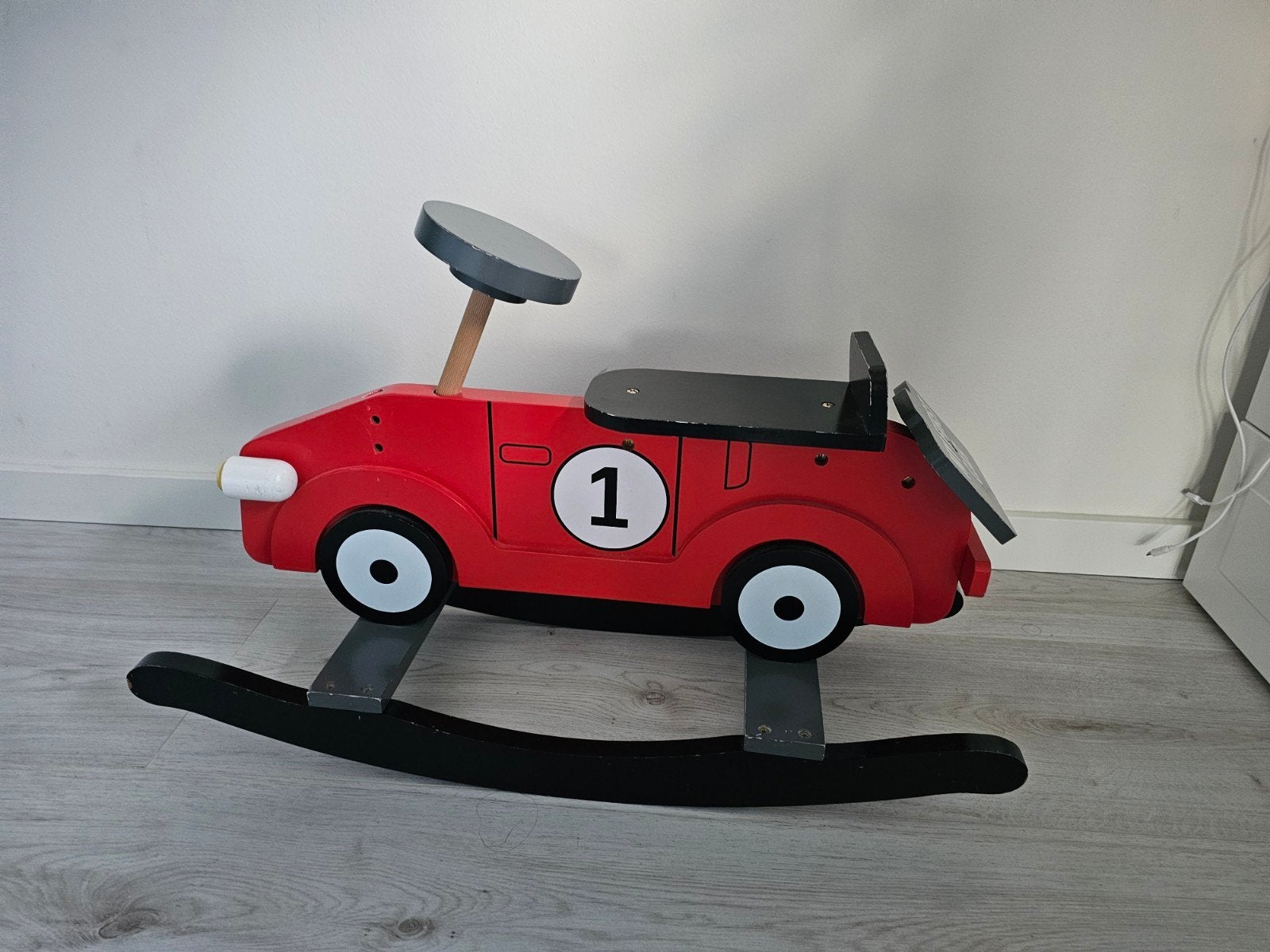 Houten hobbelauto 'My First Car' - Rood, Ophalen