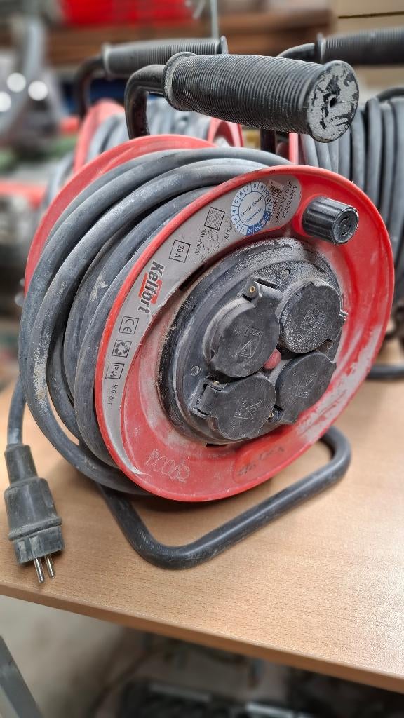 kabelhaspel Kelfort 25m, Ophalen, Gebruikt, Kabel of Snoer