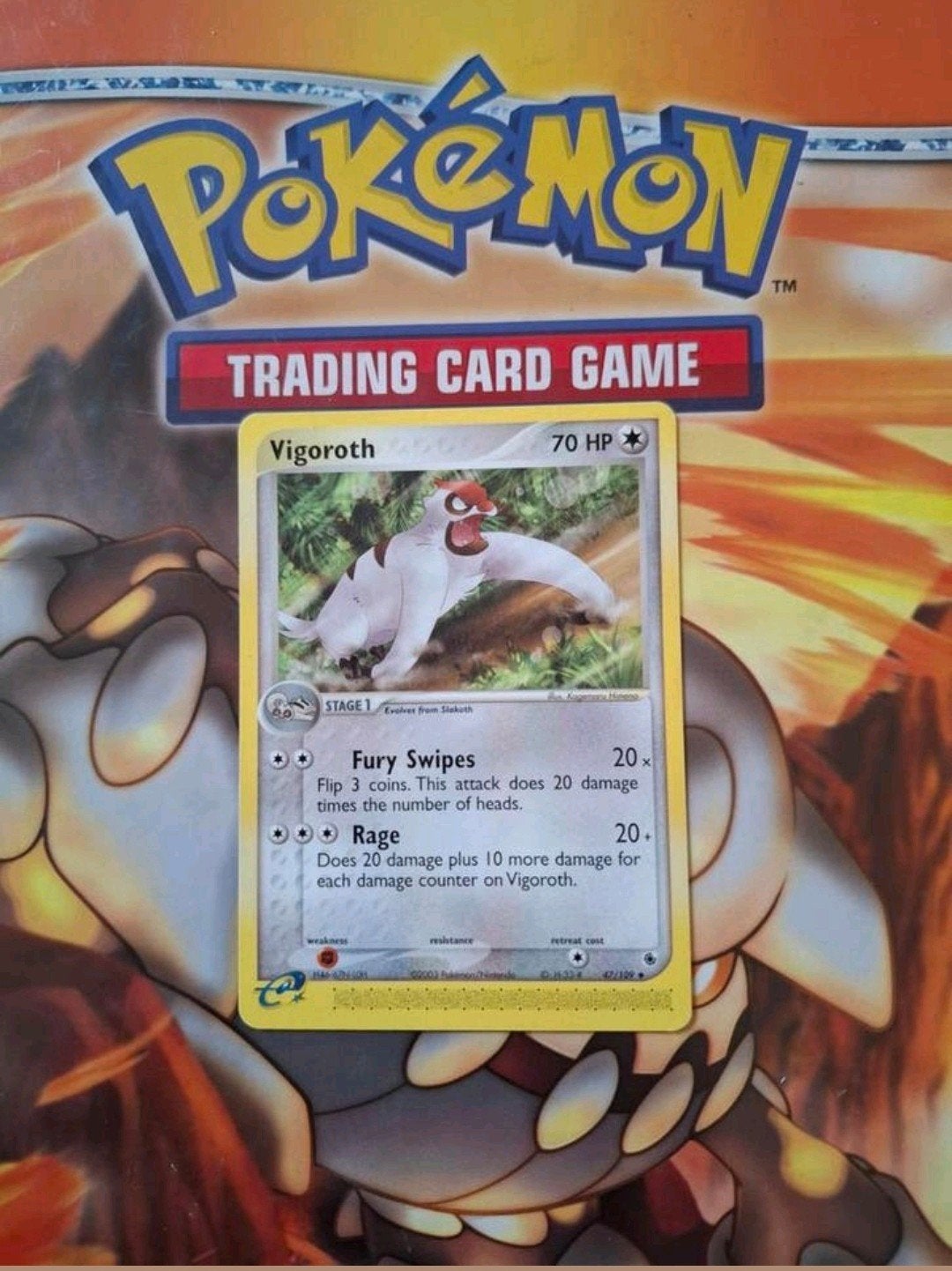 Vigoroth 47/109 Ex Ruby&Sapphire set pokemon kaart, Ophalen of Verzenden, Gebruikt, Losse kaart