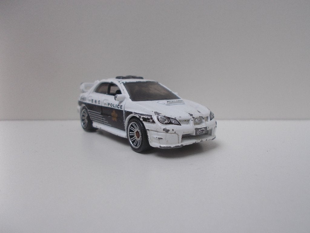 6395 '07 Subaru Impreza WRX Police Matchbox, Ophalen of Verzenden, Gebruikt, Auto