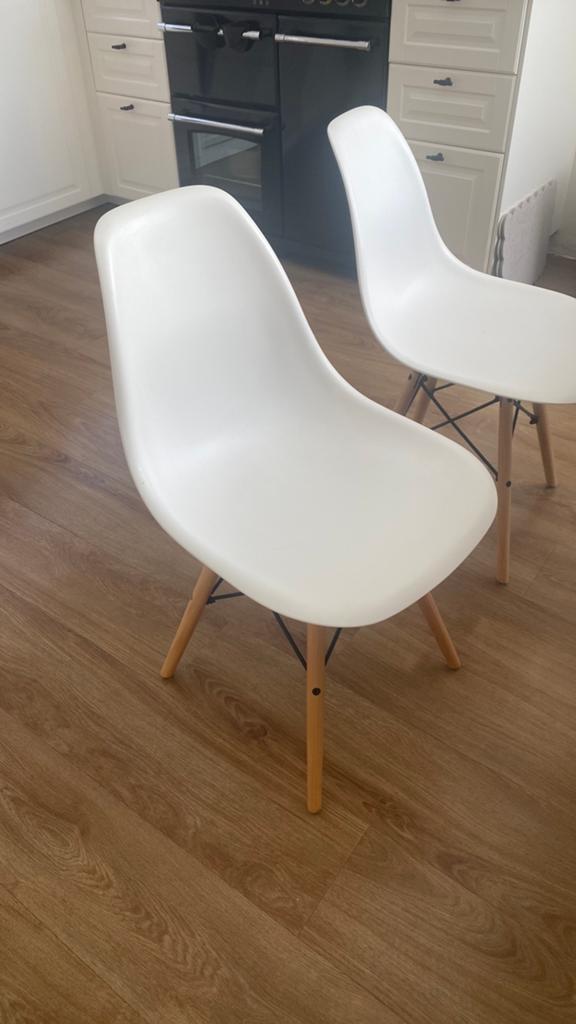 Stoelen- eetkamerstoelen - tuinstoelen, Huis en Inrichting, Stoelen, Ophalen, Gebruikt, Wit