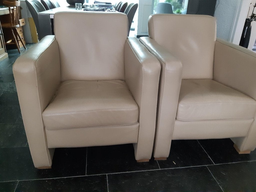 Fauteuils lederen GRATIS!!!, Huis en Inrichting, Fauteuils, Ophalen, Gebruikt, 50 tot 75 cm, Leer