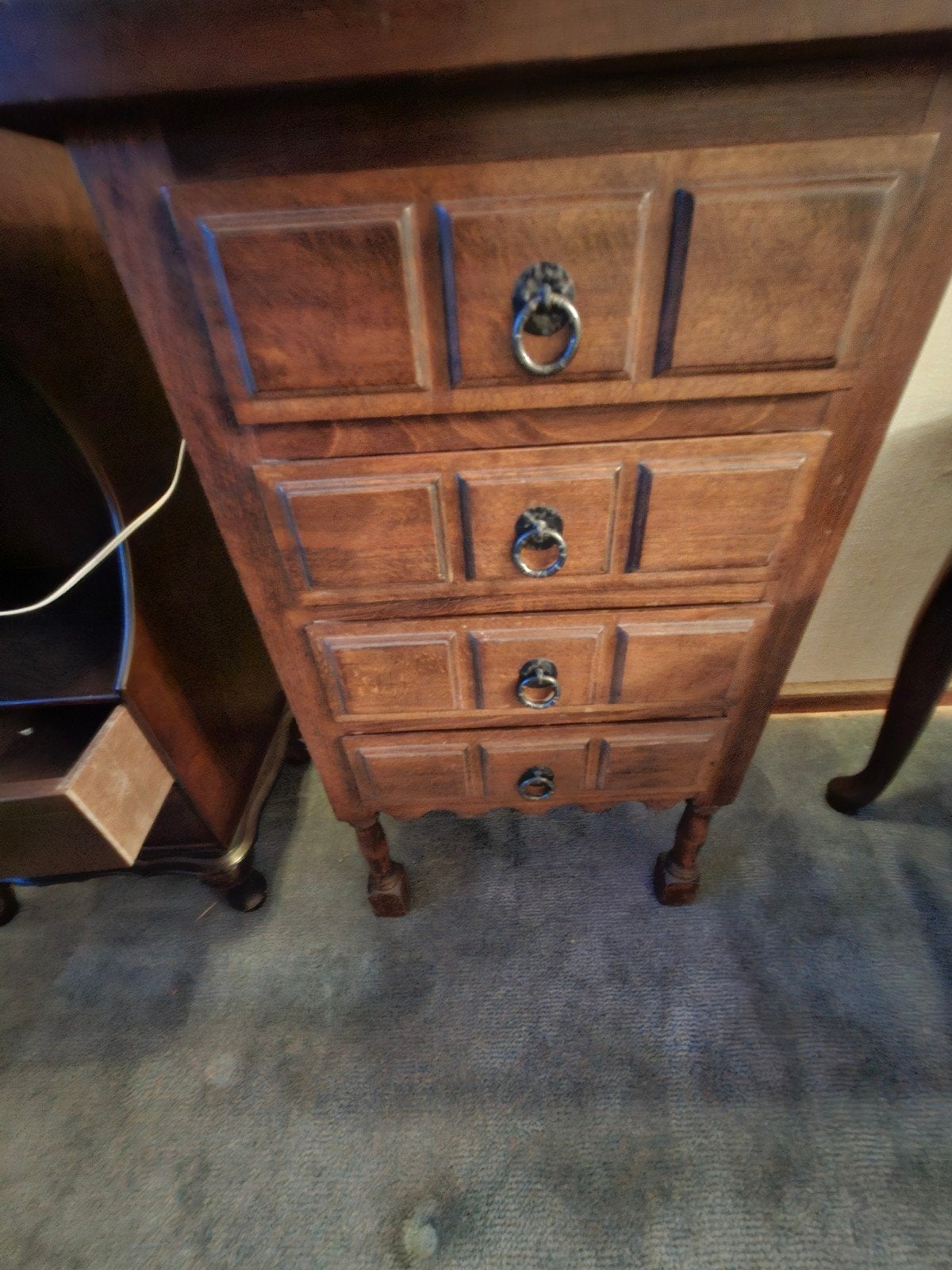 Vintage houten ladekastje met 4 lades, Antiek en Kunst, Antiek | Meubels | Kasten, Ophalen