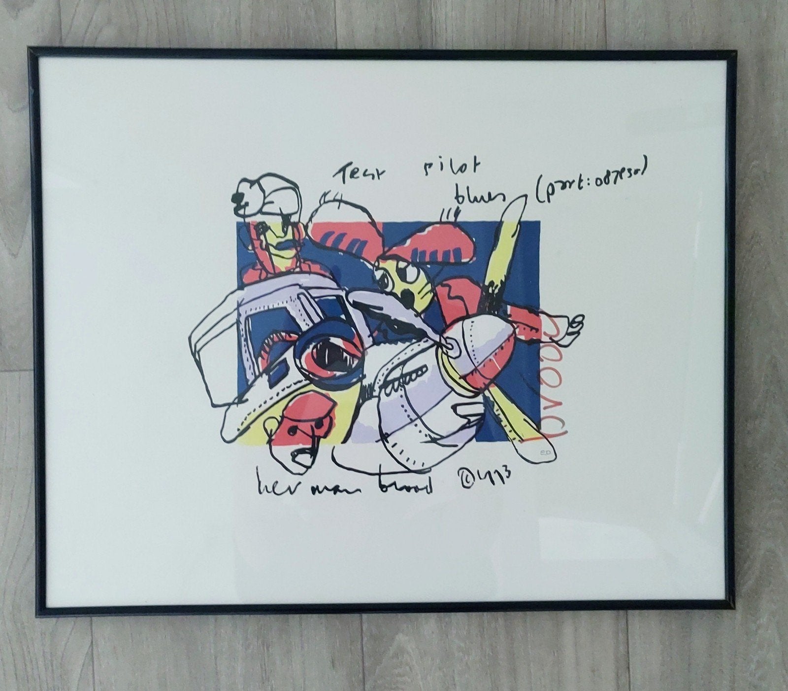 Herman Brood Zeefdruk "Test Pilot Blues" (gesigneerd), Ophalen of Verzenden