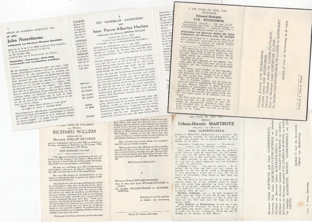 16 prentjes van Oud-Strijders 1914-1918, Verzenden
