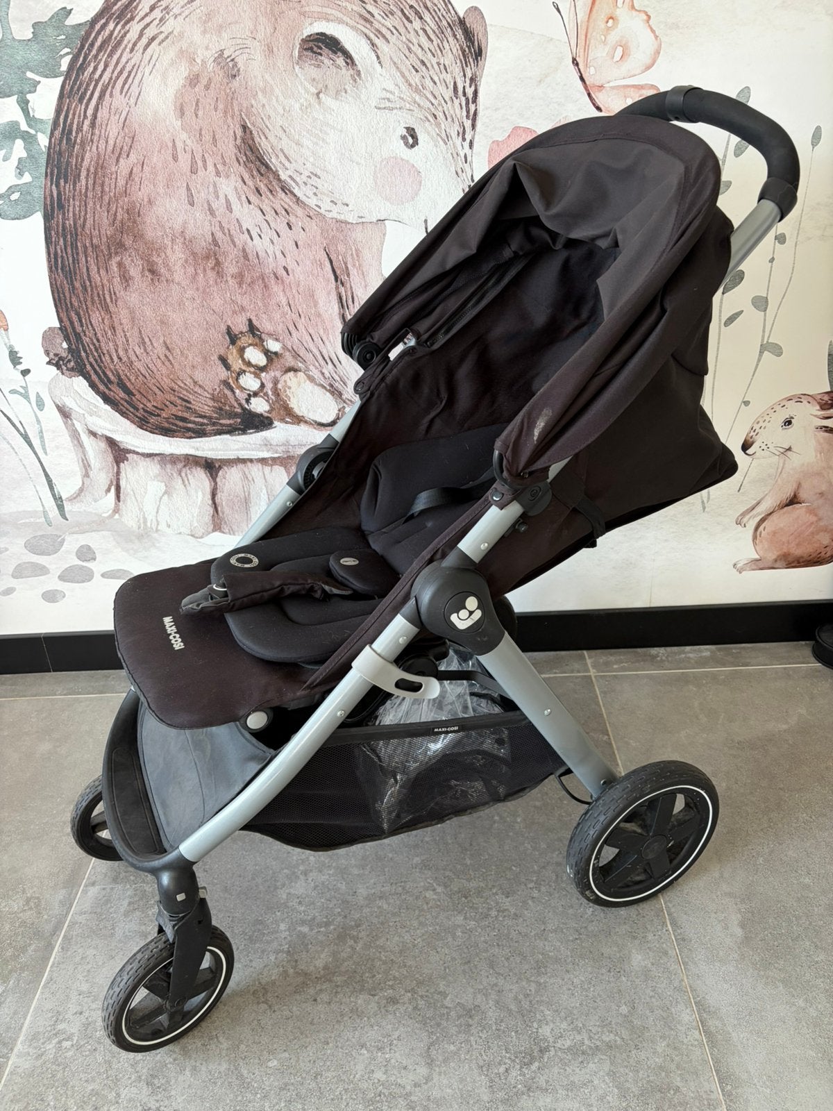 Maxi Cosi Kinderwagen Zwart ZGAN, Ophalen, Zo goed als nieuw, Maxi-Cosi, Verstelbare rugleuning