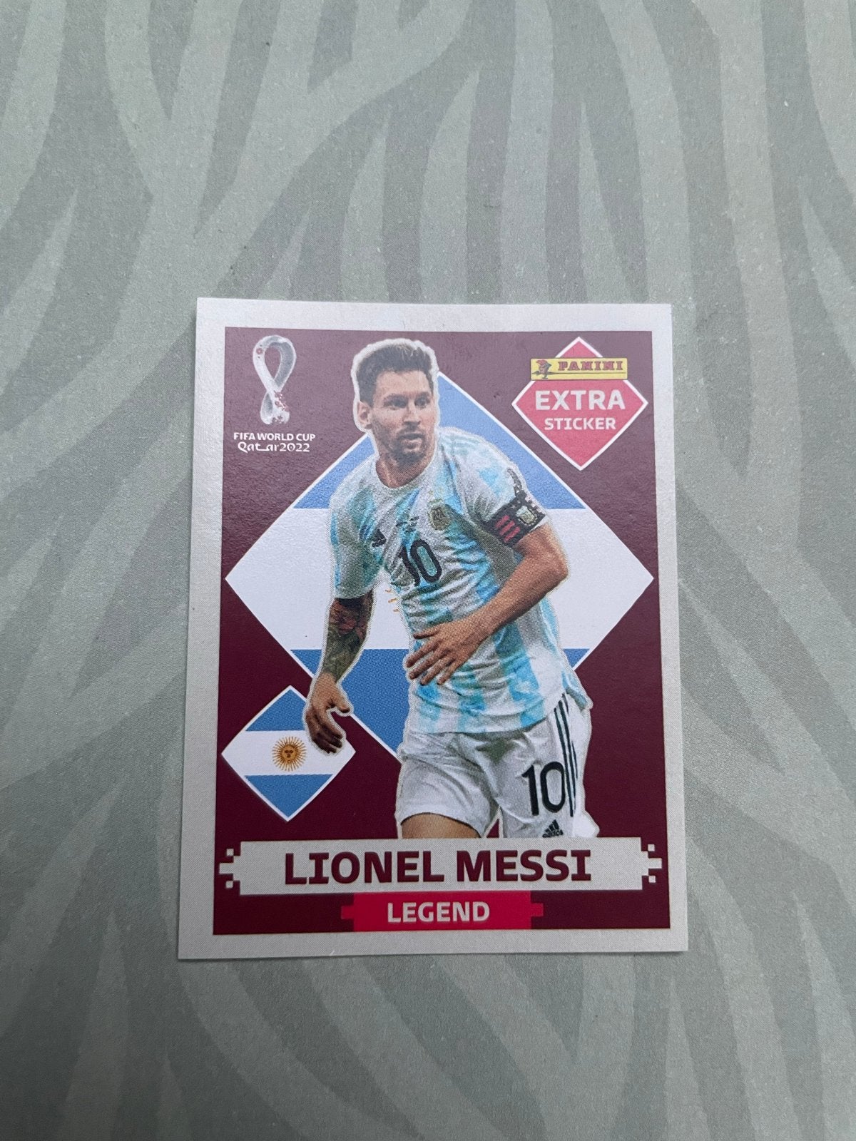 Lionel Messi Legend Extra Sticker Panini WK Qatar 2022, Ophalen of Verzenden, Zo goed als nieuw, Overige typen