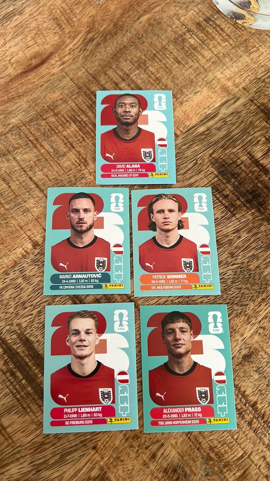 Oostenrijk Wk 2026 Panini Stickers, Ophalen of Verzenden, Zo goed als nieuw, Meerdere stickers
