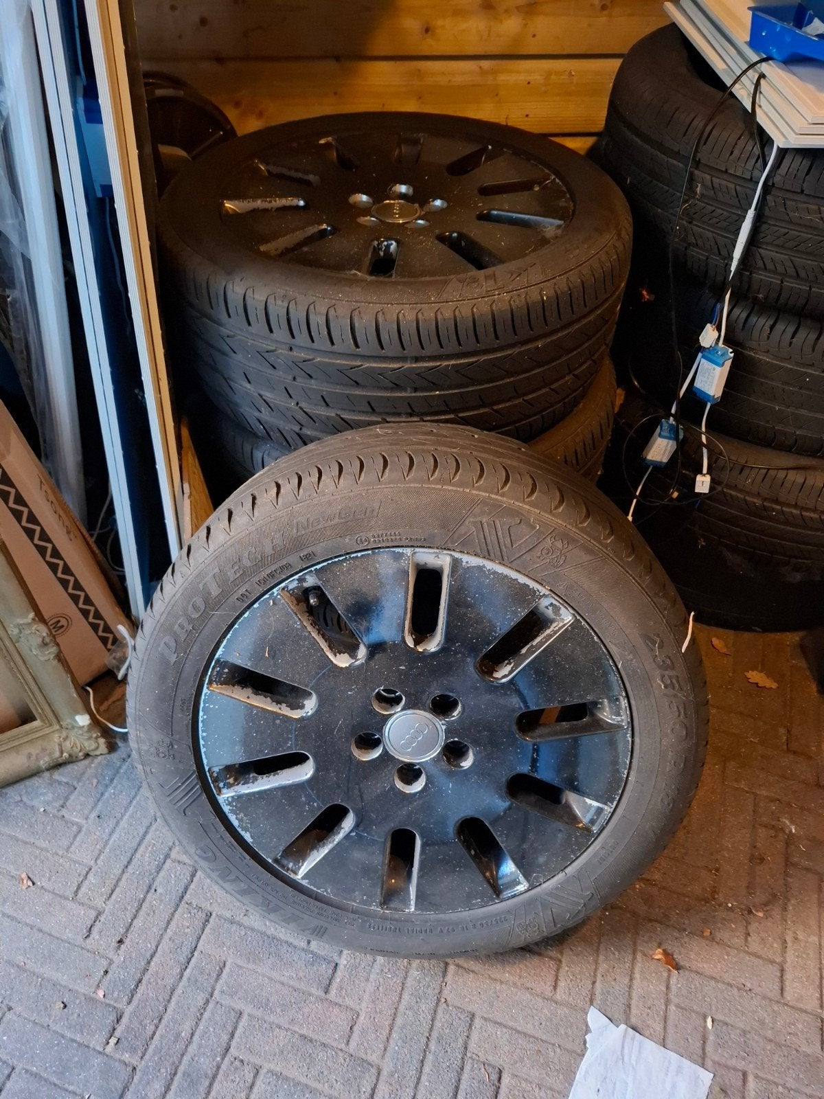 4x Autobanden met velgen - 235/50 R18 97V, Auto-onderdelen, Ophalen, 18 inch, Gebruikt, Banden en Velgen