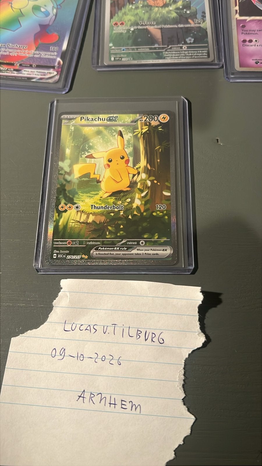 Pikachu EX 276/217Full Art Pokémon Kaart orgineel mint, Ophalen of Verzenden, Zo goed als nieuw, Losse kaart, Foil