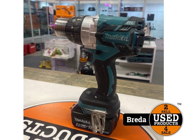 Makita DHP481 Incl 5.0Ah Accu, Doe-het-zelf en Verbouw, Gereedschap | Boormachines, Makita, Zo goed als nieuw, Support@makita.com