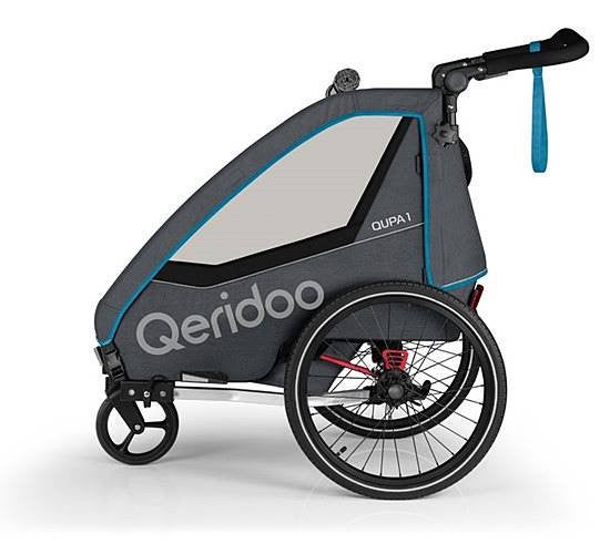 Qeridoo Qupa 1 (fietskar voor 1 kindje), Ophalen, Opvouwbaar, 20 tot 40 kg, Zo goed als nieuw