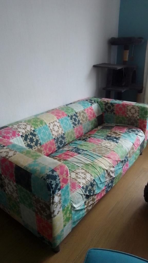 GRATIS kleurrijke 2.5-zits bank in patchwork stijl, Gebruikt, Patchwork, kleurrijk, speels, 150 tot 200 cm, Tweepersoons