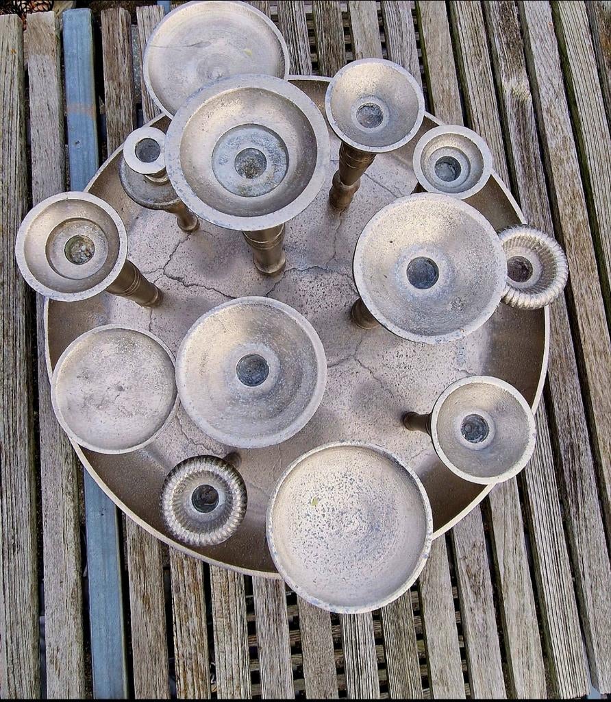 Design plateau kandelaar, Ophalen of Verzenden, Metaal, Minder dan 25 cm