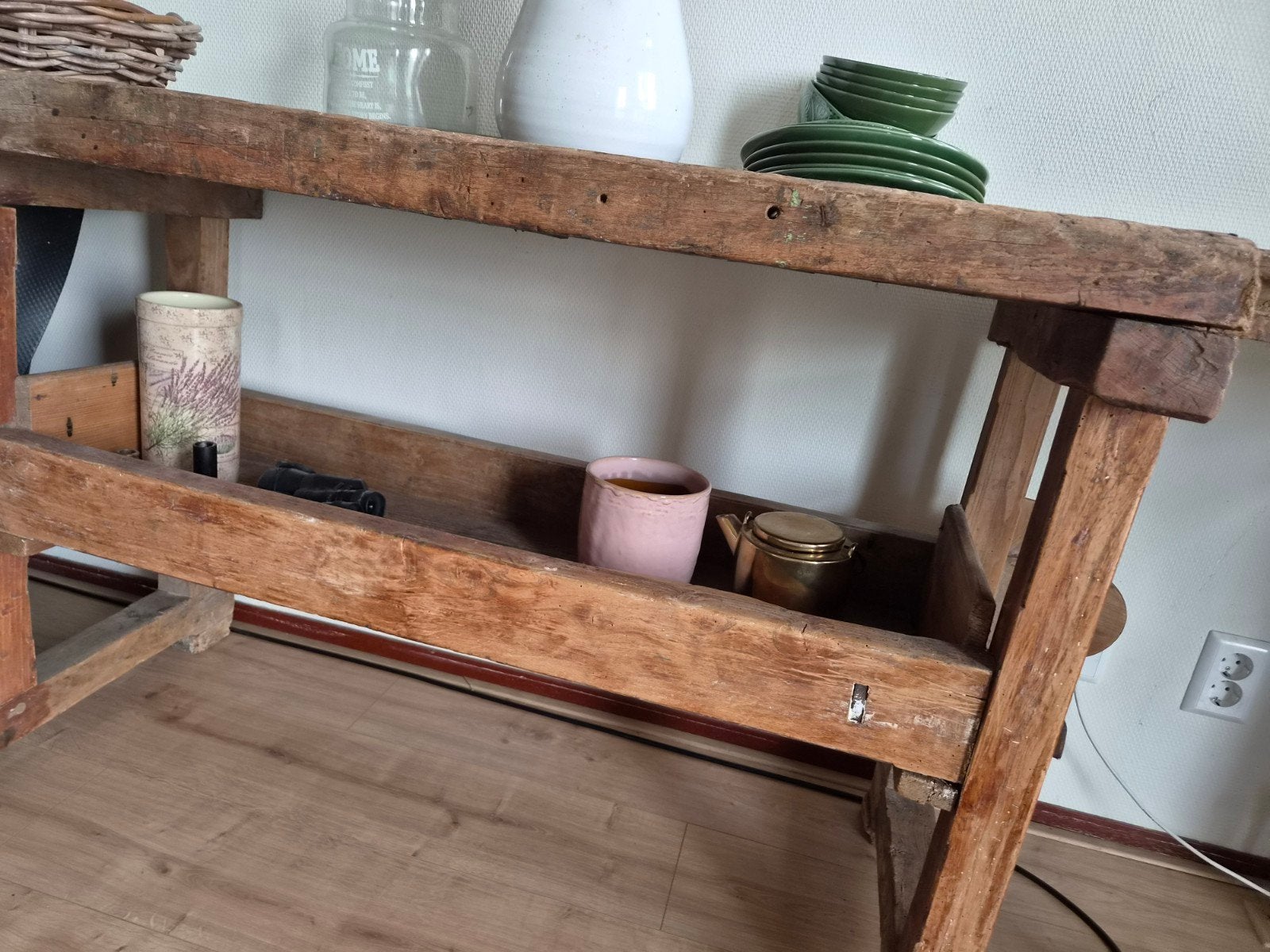 Mooie authentieke werkbank zonder bankschroef, Ophalen of Verzenden, Gebruikt, 170 cm of meer