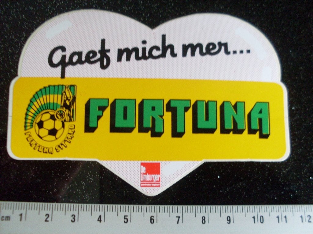 sticker voetbalclub fortuna sittard gaef mich mer logo, Verzamelen, Stickers, Verzenden, Zo goed als nieuw, Sport