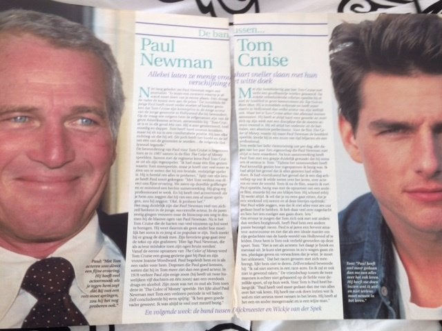 artikel over de band tussen Paul Newman en Tom Cruise, Ophalen of Verzenden, Zo goed als nieuw, Boek, Tijdschrift of Artikel