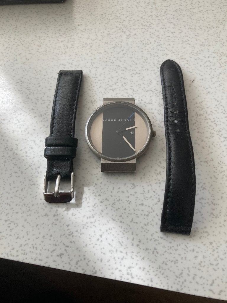 los leren horloge bandje jensen, Overige merken, Overige materialen, Verzenden, Polshorloge