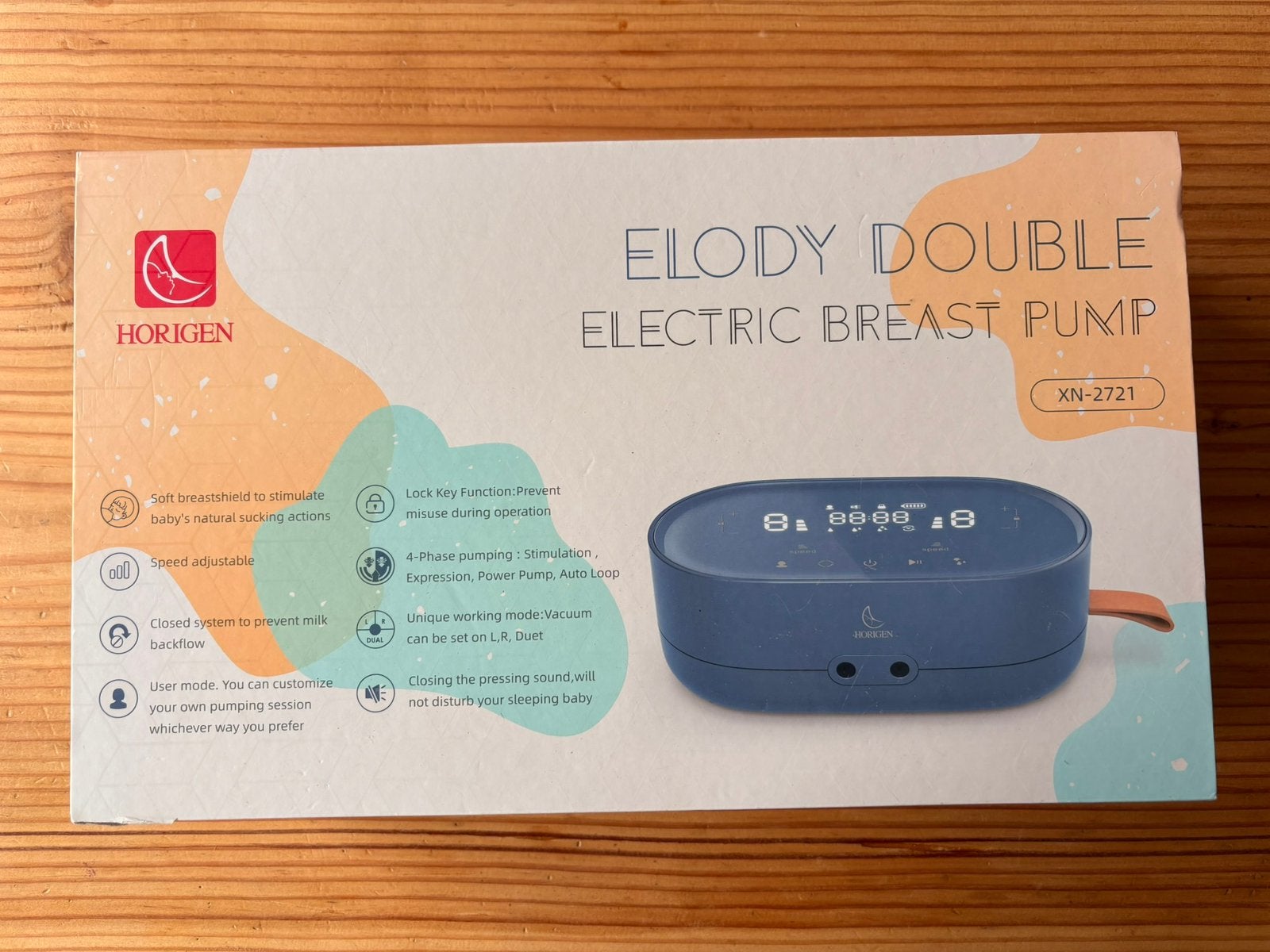 Horigen Elody dubbele elektrische borstkolf, model XN-2721, Ophalen, Borstkolf, Zo goed als nieuw, Horigen