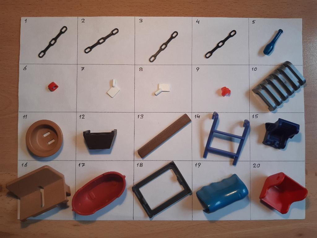 I Playmobil losse onderdelen klem zeil boot kist stoel deken, Ophalen of Verzenden, Gebruikt, Los playmobil