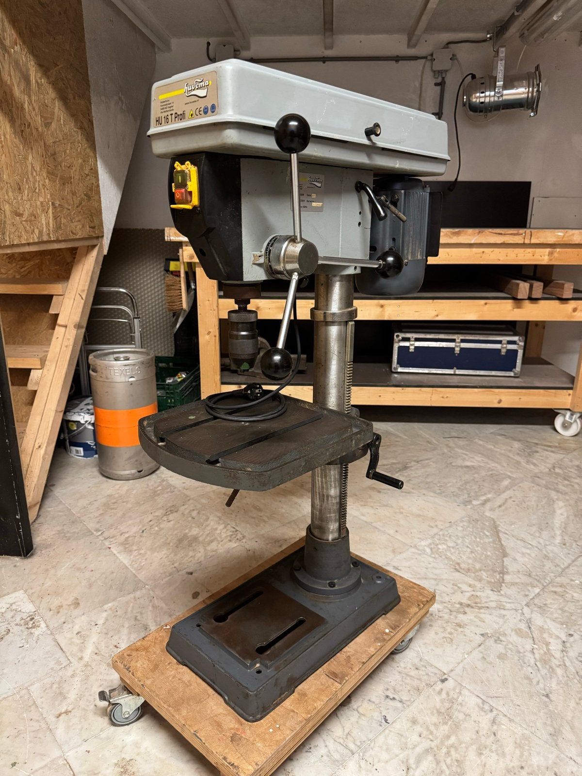 Huvema HU16T Profi kolomboormachine – 750 W – 230 V, Ophalen of Verzenden, Gebruikt, 600 watt of meer, Kolomboormachine