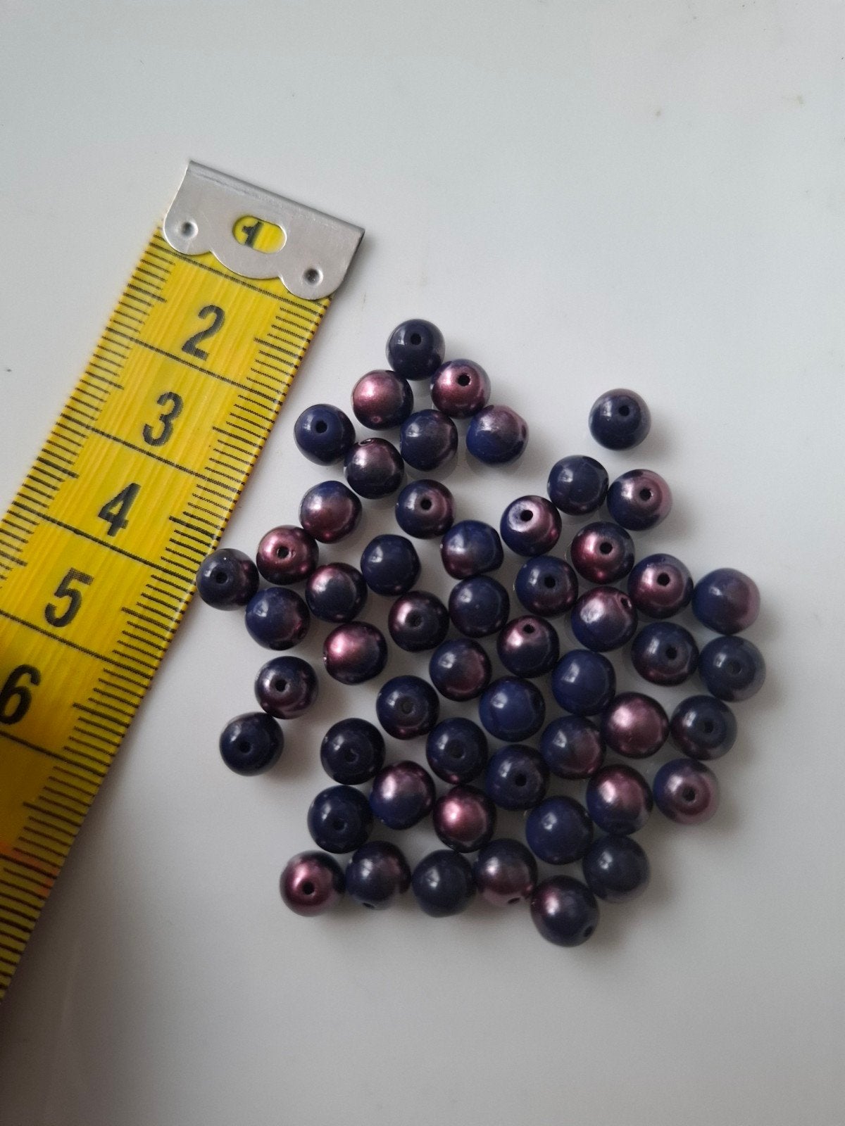 54 stuks 6 mm glaskralen roze blauw kralen partij, Kraal, -, -, Nieuw