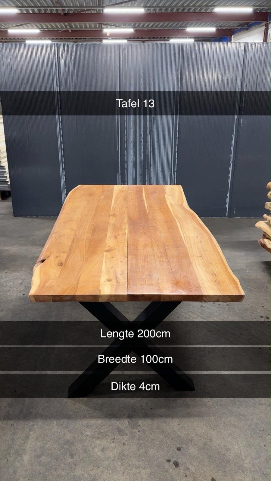 Eettafel met poten nieuw!  200cm, 5 keuze poten, Tuin en Terras, Ophalen of Verzenden, Zo goed als nieuw, Rechthoekig