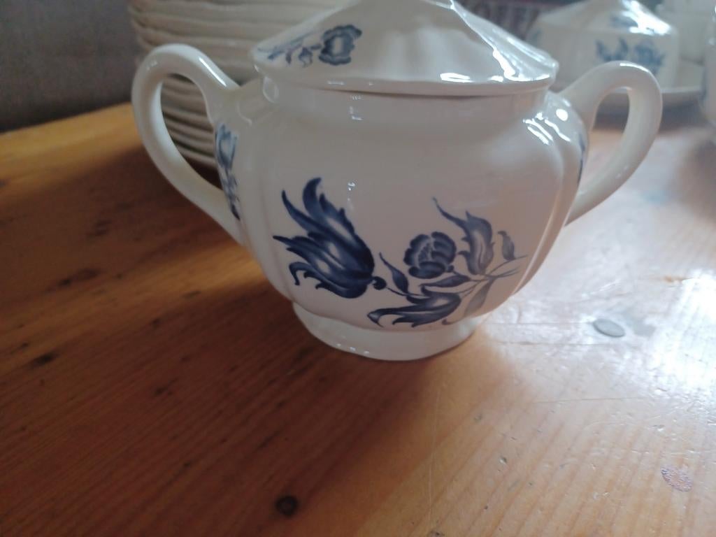 Suikerpot bouquet bleu regout, Ophalen of Verzenden