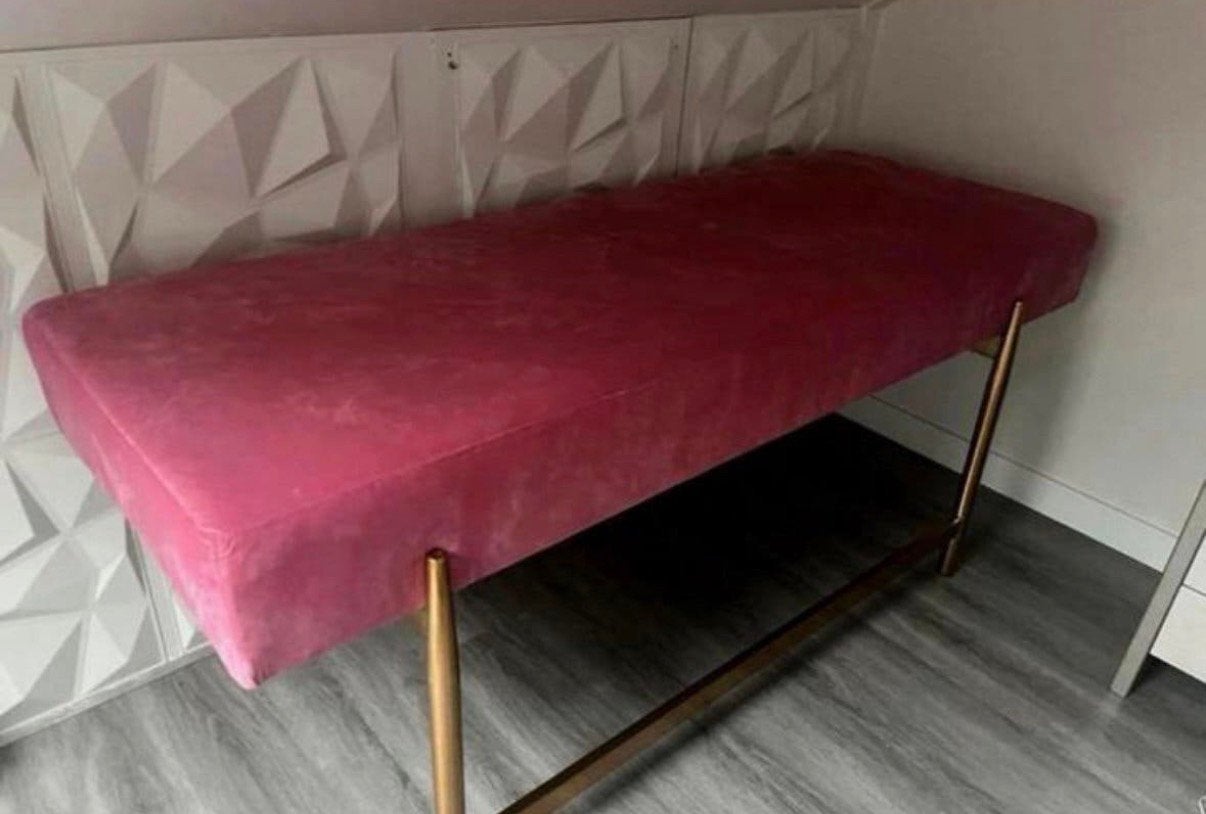 Roze behandel bank, Huis en Inrichting, Ophalen, Gebruikt, 75 tot 100 cm