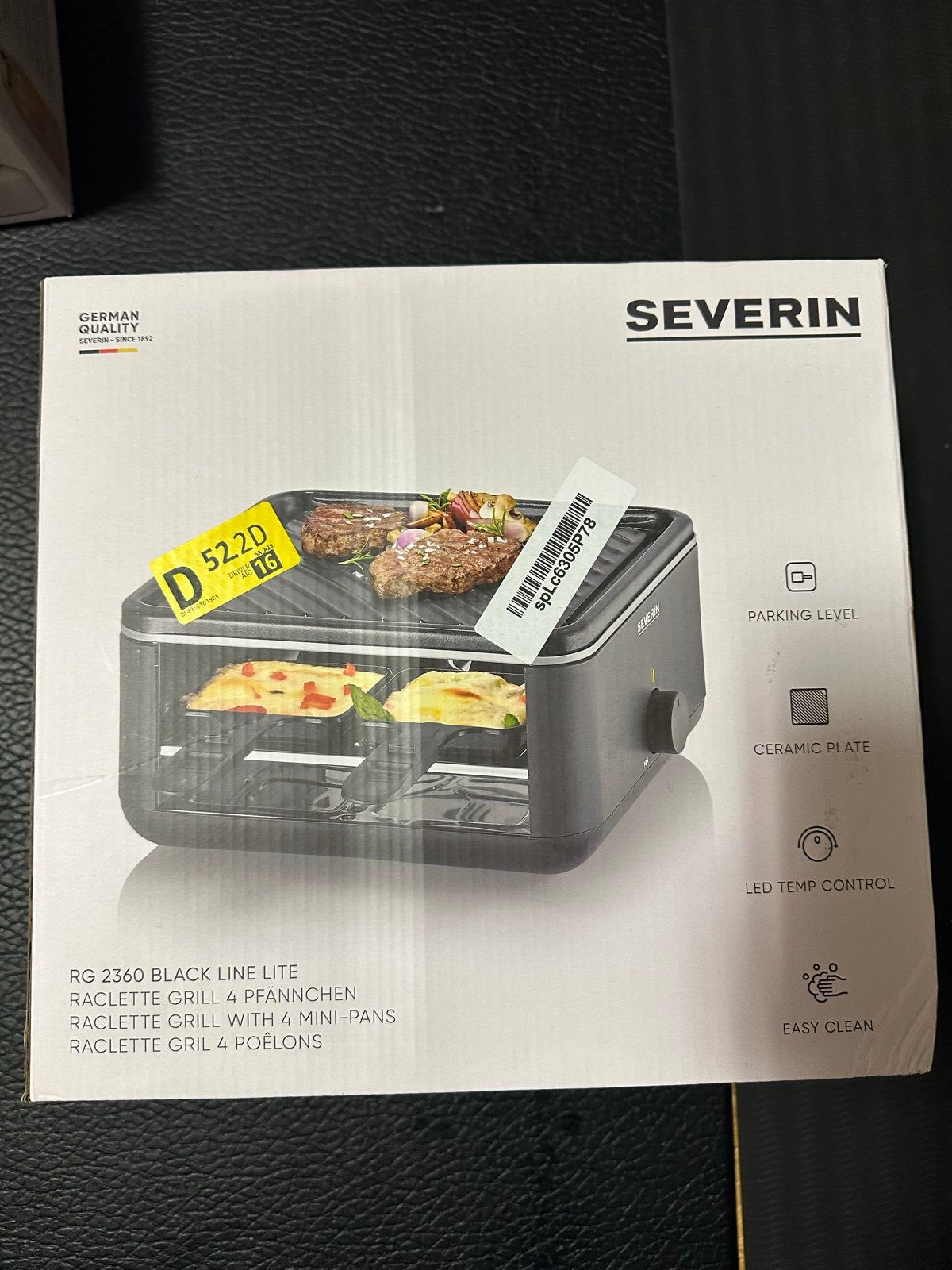 Severin RG 2360 Black Line Lite Raclette Grill - Nieuw, Ophalen of Verzenden, Nieuw